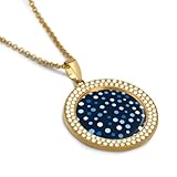 Dot Dark Blue Women's Diamond Necklace Alloy Pendant Necklaces Jewelry Gifts Golden-style - Image 3