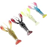 Homoyoyo 4pcs 95mm Lobster Soft Fishing Lures Artificial Fake Baits for Bass Fishing Freshwater Soft Lures Kit for Anglers