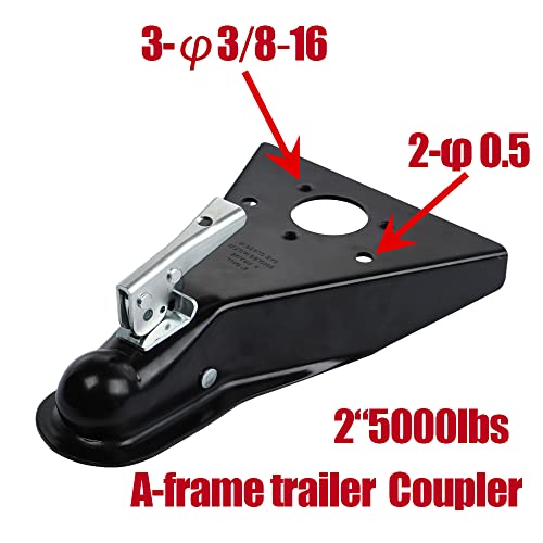 Nbjingyi Class Iii A-Frame Trailer Coupler With 2" Dia Ball 5000Lbs Capacity, Powder Coated Black #TOP1