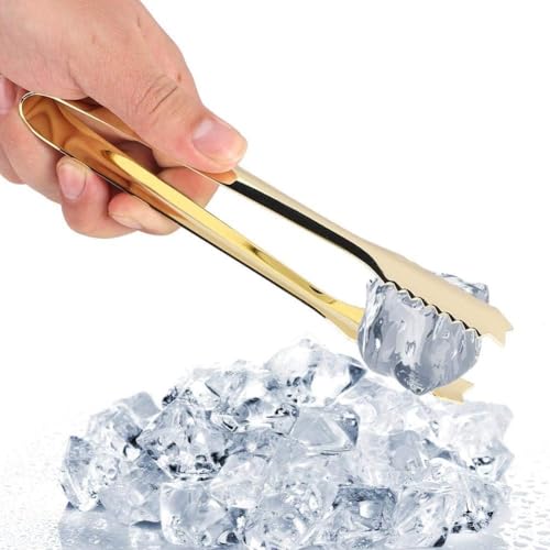 Stainless Steel Gold Ice Tongs - Mini Bar Sugar & Candy Serving Utensil for Appetizers, Salads, and Ice Buckets (Elegant Gold Finish) - Image 4