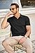 COOFANDY Men's Polo Shirts Short Sleeve Pique Jersey Golf Shirt Casual Summer Collared T-Shirts A-Black