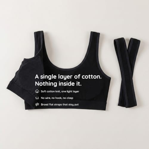Image of DChica Essentials Sports Bra for Girls (Pack of 2) Cotton Non-Padded Full Coverage Beginners Non-Wired T-Shirt Gym Yoga Workout Bra with Regular Broad Strap, Training Bra for Teenagers