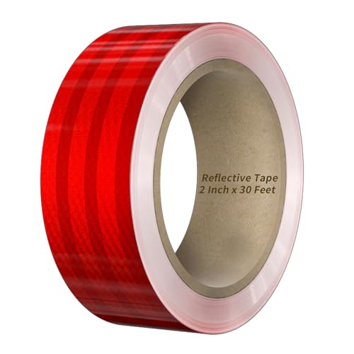 Preisvergleich Produktbild Duccinp Reflektierendes Klebeband, Rot 10m x 5cm Wasserdichtes Reflektorband Selbstklebend Warnband Markierungsband für Straße Fahrräder Helme Motorrad Outdoor