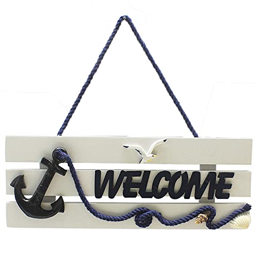 Placa de Bienvenida, Cartel de Madera para Colgar Welcome, Cartel de Bienvenida de Madera, para Cuelgue en la Puerta Principal, Ventana, Jardín, Pared, Sala de Estar, Bar, Oficina