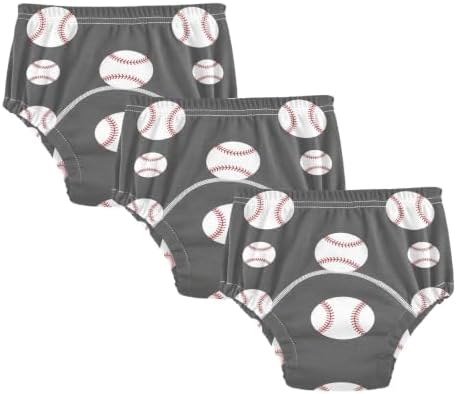 SLHKPNS Baseball Grey 3 Packs Training Pants for Toddlers 5T