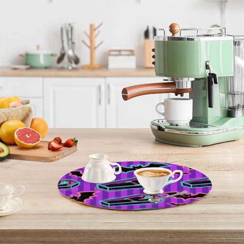 Dessous de plat résistant à la chaleur violet 38cm protège table poêle casserole - 7