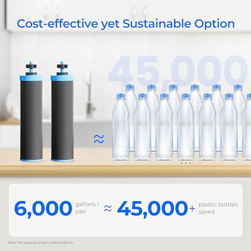 Image of Waterdrop TK-AD Alkaline Gravity Water Filter System, Increase PH, Reduces Lead and Chlorine, with 2 Black Carbon Filters and Metal Spigot for Home, Camping, Travel, Emergencies, 2.25G