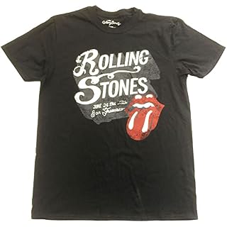 Rolling Stones The T Shirt San Francisco 1966 Band Logo Nouveau Officiel Noir - Les Beatles, Paul McCartney, John Lennon, RIngo Starr, George Harrison