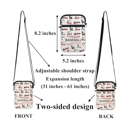 FUSTMW Baseball Crossbody Bags for Women Gifts For Baseball Lovers Small Crossbody Cell Phone Purse Shoulder Wallet Bag2