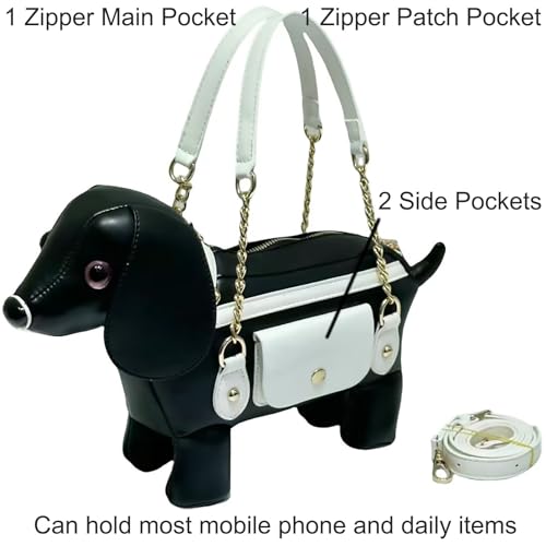 Image of Women PU Leather Unique Novelty Dog Shaped Crossbody Shoulder Bag Handbag Purse