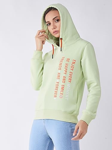 Image of Modeve Women Printed Hooded Sweatshirt for Winter