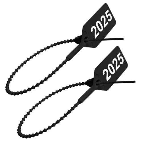 2025 Dated Fire Extinguisher Tamper Seals, Zip Ties - Black (Lot of 1000)