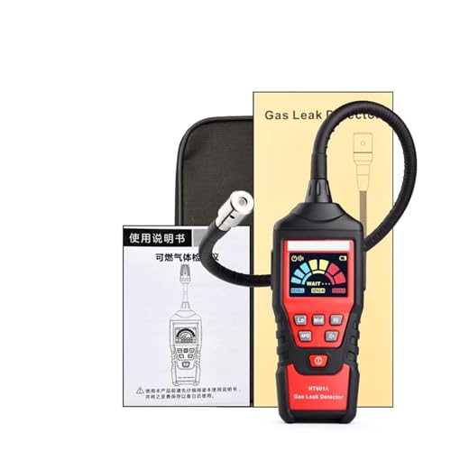 Detector de fugas de gas Detector de fugas de gas metano, hexano, CO, combustible, gas natural inflamable, analizador de PPM, 9999 PPM, 20% LEL para el hogar, el coche y el camping(HT601A Bargraph)