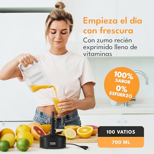 Exprimidor de naranjas electrico LEBENLANG de 700 ml con 2 conos intercambiables 4