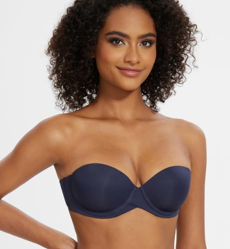 Image of MELENECA Women's Stay Put Padded Cup with Lift Underwire Push Up Strapless Bras