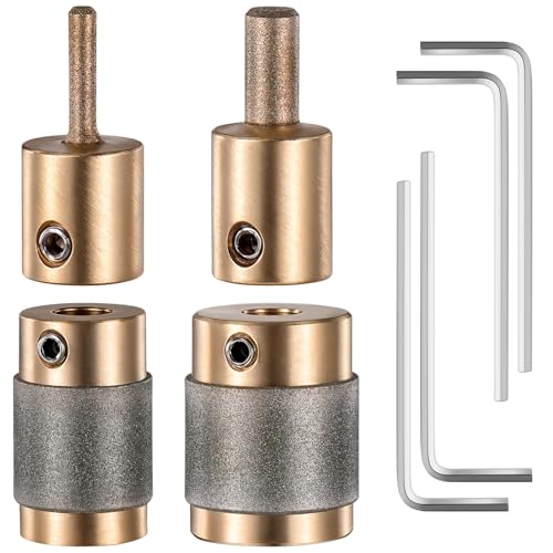 Diamond Grinder Bit Head Tools 1 3/4 1/4 1/8 Inch Combination Set Brass Core Stained Glass Grinder Bits Diamond Grinder Bit Head Tools Kit Stained Glass Tools and Supplies