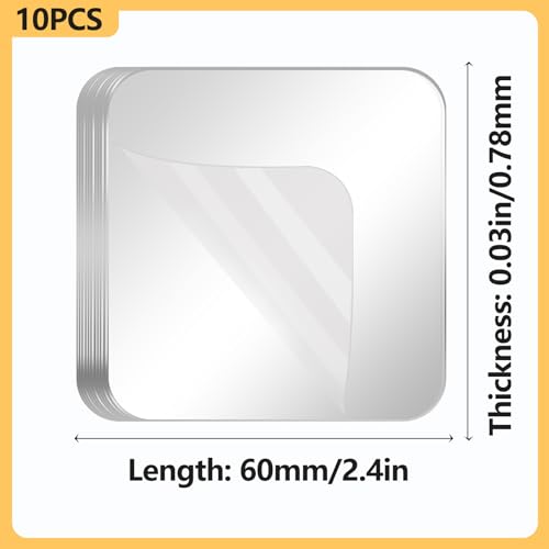 Image of Double Sided Tape Heavy Duty,Clear Nano Tape Square 10 PCS,Removable Mounting Tape for Walls,Waterproof Two Sided Sticky Adhesive Pads Strips,Transparent Wall Tape No Damage Cinta Doble Cara