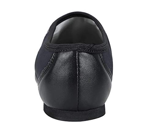 Linodes Unisex PU Leather Upper Slip-on Jazz Shoe with Circle Elastic for Women and Men's Dance Shoes3