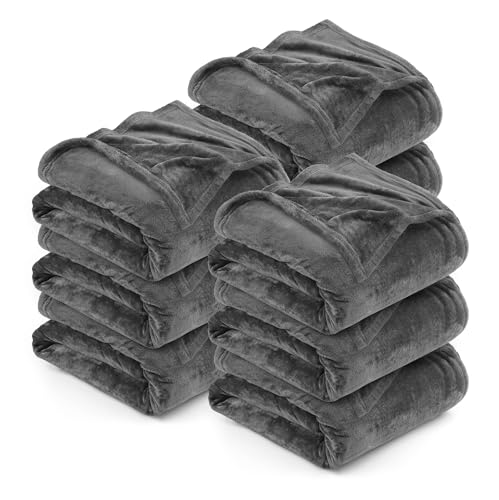 Image of Utopia Bedding Grey 300GSM Fleece Blanket (Queen Size - 90x90 Inch) Luxury Soft Bed Blanket (Bulk Pack of 9)