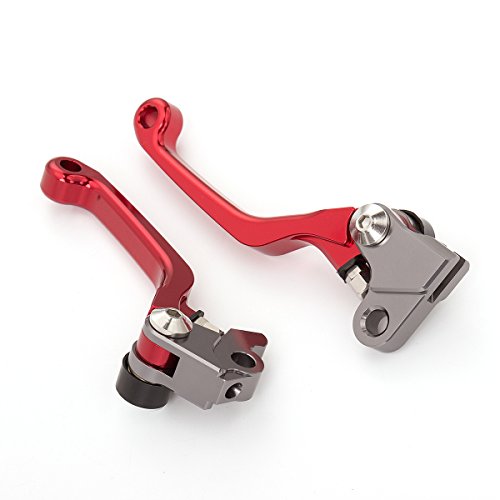 Fxcnc Cnc Aluminum Dirt Bike Pivot Brake Clutch Lever Set For Honda Crf 150F 150 230F 230 Crf150F Crf230F 2003-2020, Crf250F Crf 250F 2019-2020 Red #TOP3