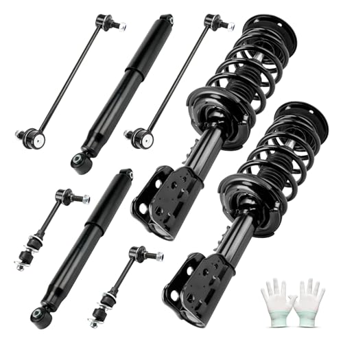 KAX Front and Rear Complete Struts Coil Spring Assembly 172527、172526 4pcs Fit For Equinox 2010-2017,GMC Terrain 2010-2017,Pontiac Torrent 2008-2009 Suspension Struts and Shocks Absorber