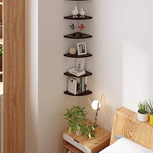 Étagère d'angle murale bois résolvant le manque de place, lot de 5 - 3