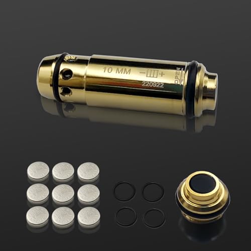 Angeebin Laser Training Cartridge for 10MM Suitable for Dry Fire Training and Boresighting Sight, Red Laser Bullet with Spare Accessories (10mm)