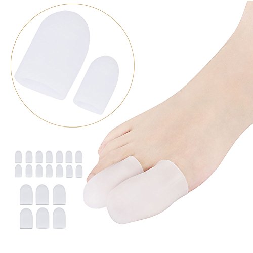 Cavetee 20 Pieces Gel Toe and Protector Cap Prevent Callus and Blistering, Silicone Toe Prevents Callus & Blistering (White)
