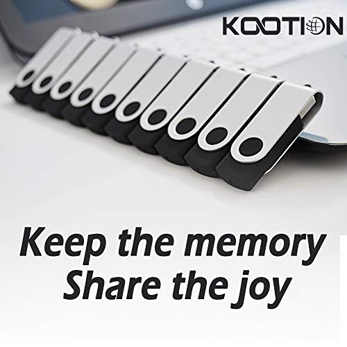 Image of KOOTION USB Flash Drive 4GB Memory Stick Fold Storage Easy to Carry 4gb, Black,10pcs