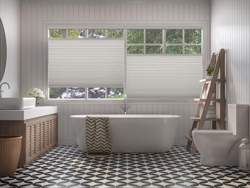 BlindsAvenue Cordless Top Down Bottom Up Cellular Honeycomb Shade, 9/16" Single Cell, Blackout, White Dove, Size: 60" W x 48" H