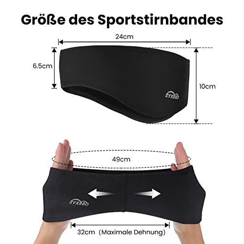 ZYXBBD Sport Stirnband Ohrenwärmer -Frühling/Herbst/Winter Fleece Ohrenschützer Stirnbänder Windstopper für Joggen, Laufen, Wandern, Radfahren und Motorrad Fahren, Runter Helm 2 Stück
