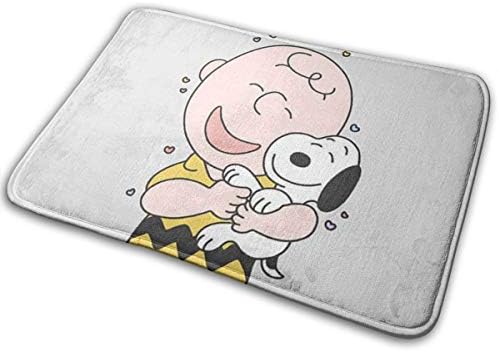 Duwamesva Doormat Soft Carpet Entrance Mat Stylish Charlie Brown & Snoopy Design for Patio, Front Door, Bathroom, Balcony