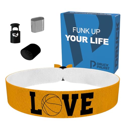 Basketball Love Stoffarmband - Satinarmband - Wasserfest & Langlebig - Geschenk für Sportbegeisterte - Sportaccessoires - Trendige Stoffarmbänder - Basketball Schmuck - Casual-Armband