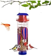 Beserie Solar Bird Feeder for Outdoors Hanging, Squirrel Proof Bird Feeder, Metal Waterproof Wild...