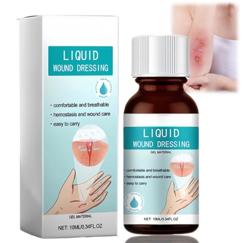 Skin Liquid Waterproof Plaster,Liquid Skin Glue for Wounds Human,Liquid Wound Dressing,Waterproof Spray Wound Stick Protective,Transparent Skin Glue for Wound,Breathable Skin Glue,Quick Dry Gel Liquid