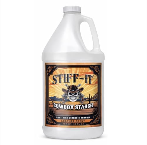 Stiff-it Western Cowboy Starch for Crisp and Clean Denim - Patent Formula with Leather Scent, Easy-Pour Design, and Winkle-Free Jeans (1)