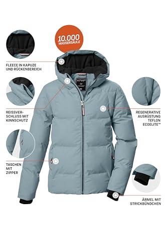 killtec Mädchen Steppjacke/Winterjacke mit Kapuze KOW 357 GRLS QLTD JCKT, hell rauchblau, 140, 42150-000
