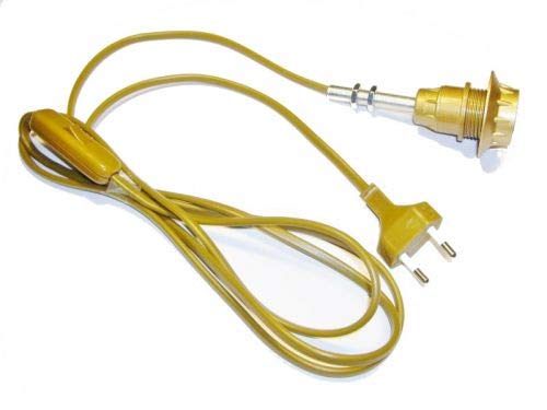 Lampenfassung E14 - Set: Kabel, Gewinderohr & Fassungsteile - gold - Hanna's Laden - DIY Lampe - Elektrofassung zur Selbstmontage - inkl. Montageanleitung Cover