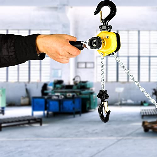 Toriexon 550Lbs Manual Lever Chain Hoist Mini Puller 1/4 Ton Capacity Portable Chain Come Along 5 Feet Lift G80 Chain Ratchet Lever Hoist With Hook #TOP7