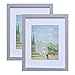 Produktbild Muzilife Bilderrahmen 28x35cm 2er Set Fotorahmen, mit Passepartout für 20x25cm Foto, für Wohn- und Schlafzimmer Deco (Grau)