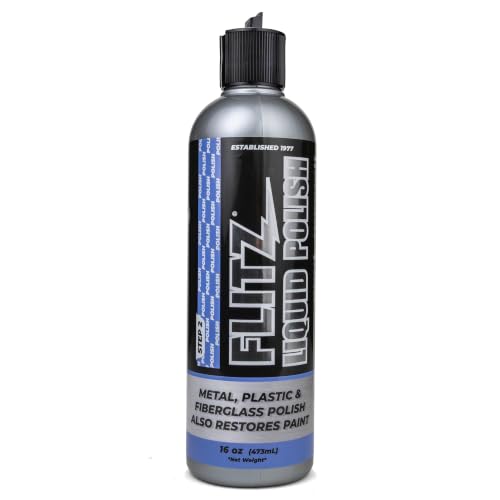 Flitz Multi Purpose Metal Polish Liquid - 16oz Bottle of USA-Made Tarnish Remover - For Aluminum Chrome Brass Nickel Silver - Non-Abrasive Metal Cleaner and Polish Restorer (1 Pack)