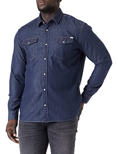 Jack & Jones Jjesheridan Shirt L/S Noos Camisa, Dark Denim Fit:Slim, M Hombre