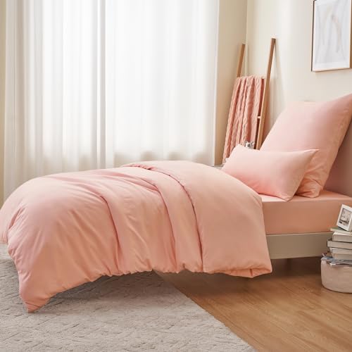 RUIKASI Bettwäsche 155x220 2teilig Rosa - Pink Mikrofaser Bettwäsche-Sets Oeko-TEX, Bettbezüge 155 x 220cm + Kissenbezüge 80x80cm mit… – Ansicht 4