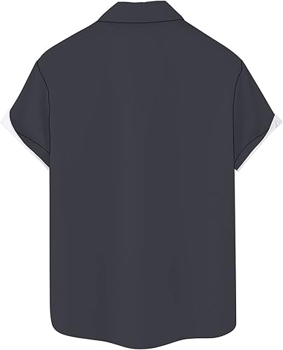 Miniatura 2 de Camisa de manga corta con botones para hombre, cuello de camisa con estampado abstracto, camisas casuales de playa