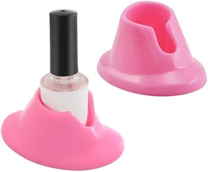 2Pcs Pink Nail Holder Soft Rubber, Nail Polish Bottle Holder Display Nail Art Varnish Polish Seat Tool Anti-spill Bottle Stand Manicure Display Tools Art Supplies