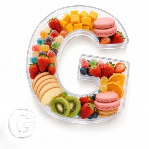 Image of Pooqla 10 inch Acrylic Letter Charcuterie Tray Birthday Party Fillable Box G