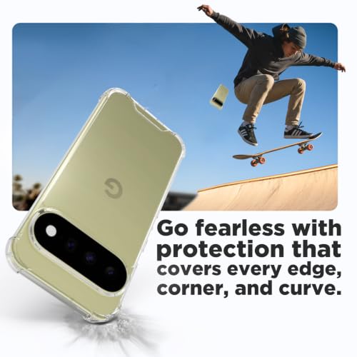 Image of RIGGEAR Shockproof Clear Hybrid Airbag Armor Back Cover Case Compatible with Google Pixel 11 / Pixel 11 Pro (Transparent PC and TPU Bumper)