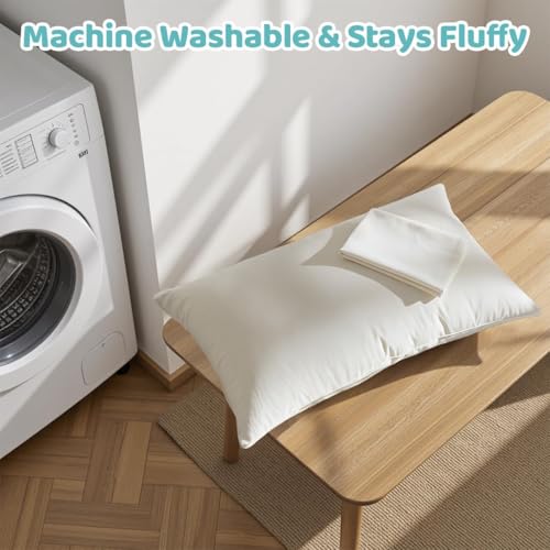 Image of LOFE Adjustable Organic Pillow 20x36 with Organic Cotton Pillowcase &Shell | CPSC and OEKO-TEX Certified, Organic Pillow for Side Sleepers, Neck Pain Relief, Machine Washable, Bedroom&Travel&Couch