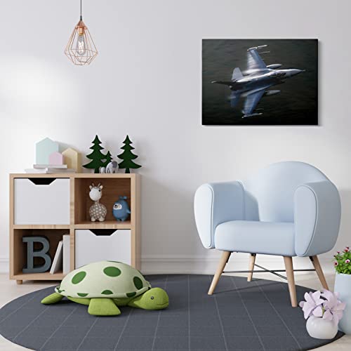 F-16 Fighting Falcon Airplane Canvas Wall Art Prints F-16 Fighter Jet Poster Aviation Wall Art Decor U.s Air Force Picture Artwork Military Plane Decoration For Men Boys Room - 16 X 24 Inches #TOP2
