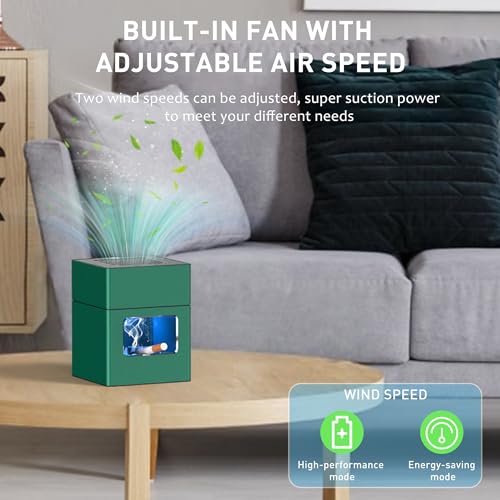 Aluminum Housing Smokeless Ashtray, Multifunctional 3 in 1 Smoke Ashtray with Cigarette Lighter & USB Rechargeable, HEPA Filter Reduce Smoke, Home or Office (Green) - Image 5